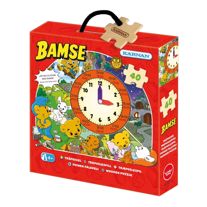 Kärnan Askpussel Bamse Klocka 40 Bitar