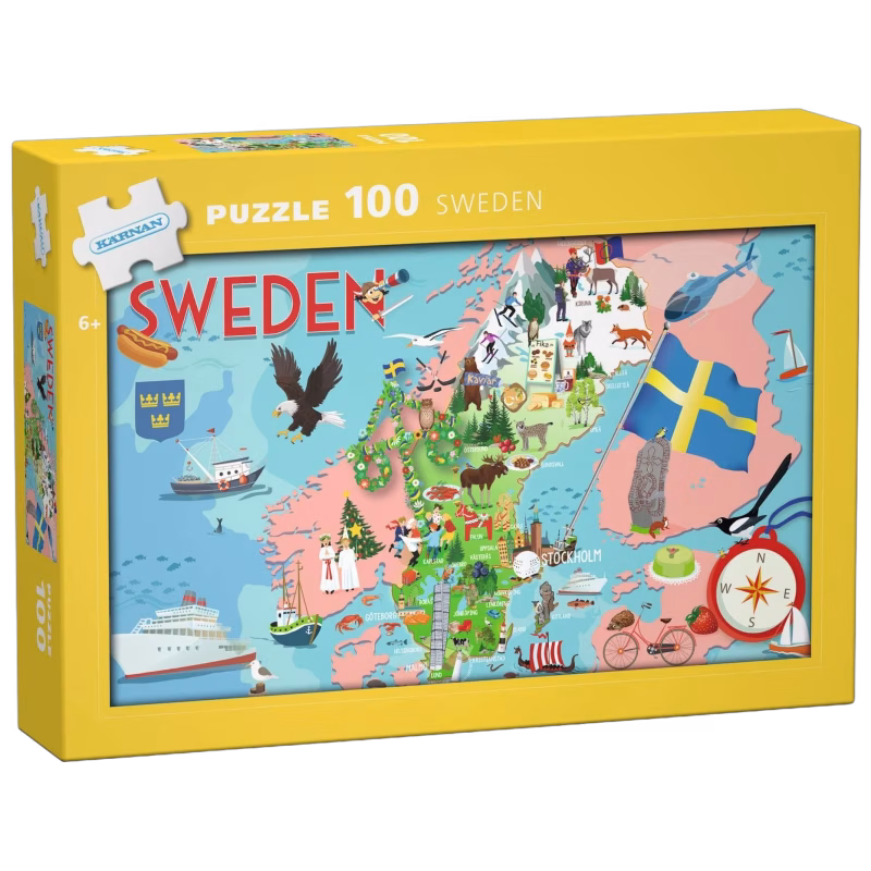 Kärnan Pussel Sverige 100 Bitar