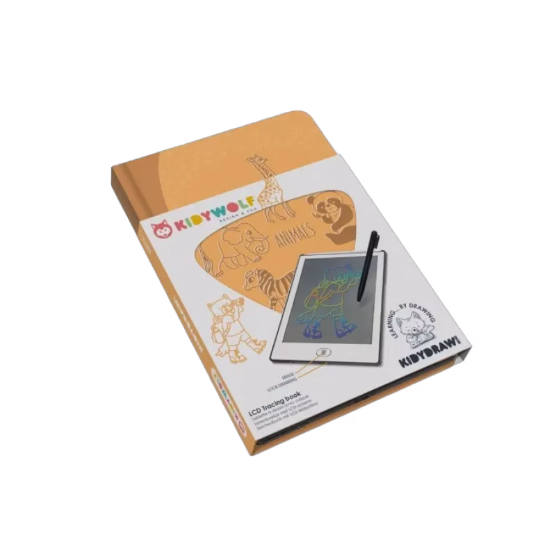 Kidywolf Skissblock med LCD-skärm Animals