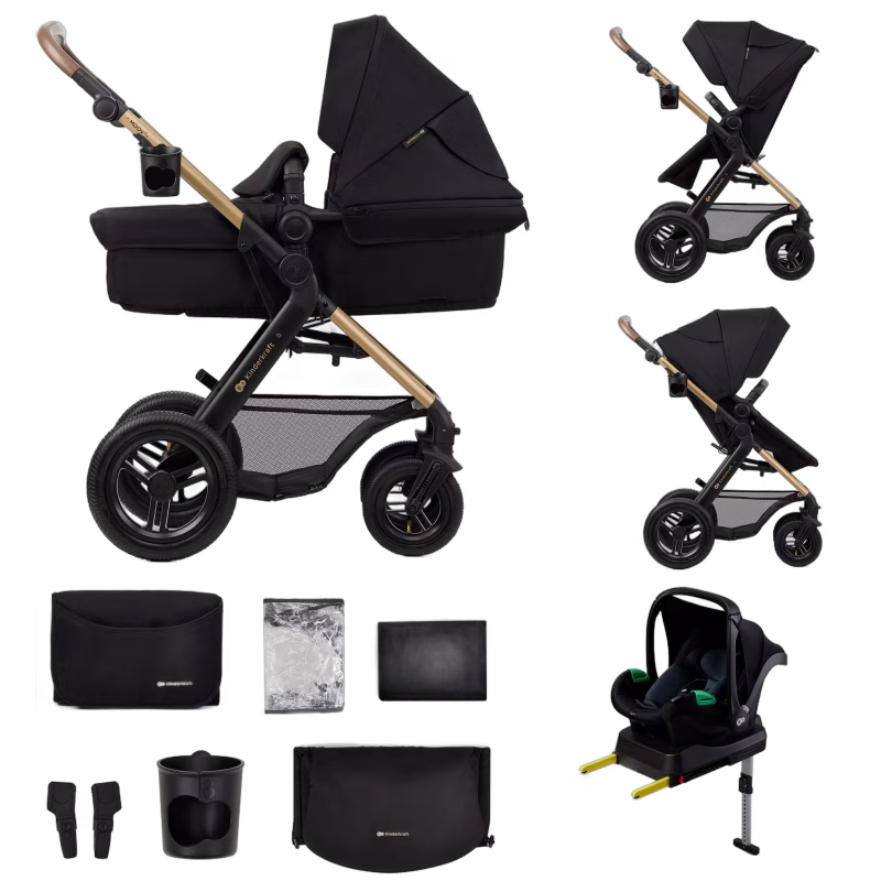 Kinderkraft MOOV 2 4-in-1 Air Duovagn, Pure Black