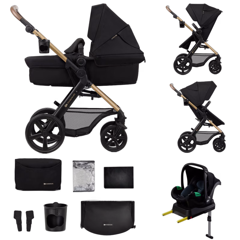 Kinderkraft MOOV 2 4-in-1 Duovagn, Pure Black