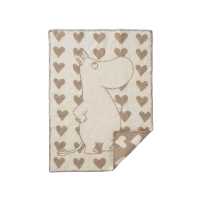 Klippan Yllefabrik Ullfilt Moomin Heart (Taupe)