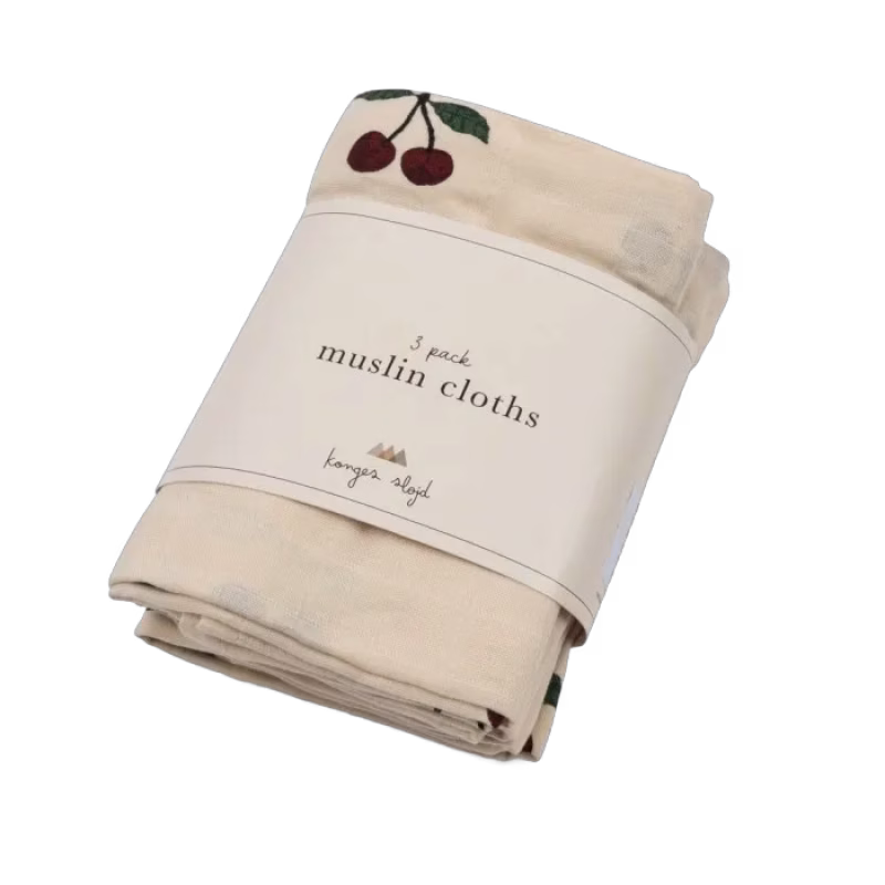 Konges Slöjd Muslinfilt 3-pack (Ma Grand Cerise)