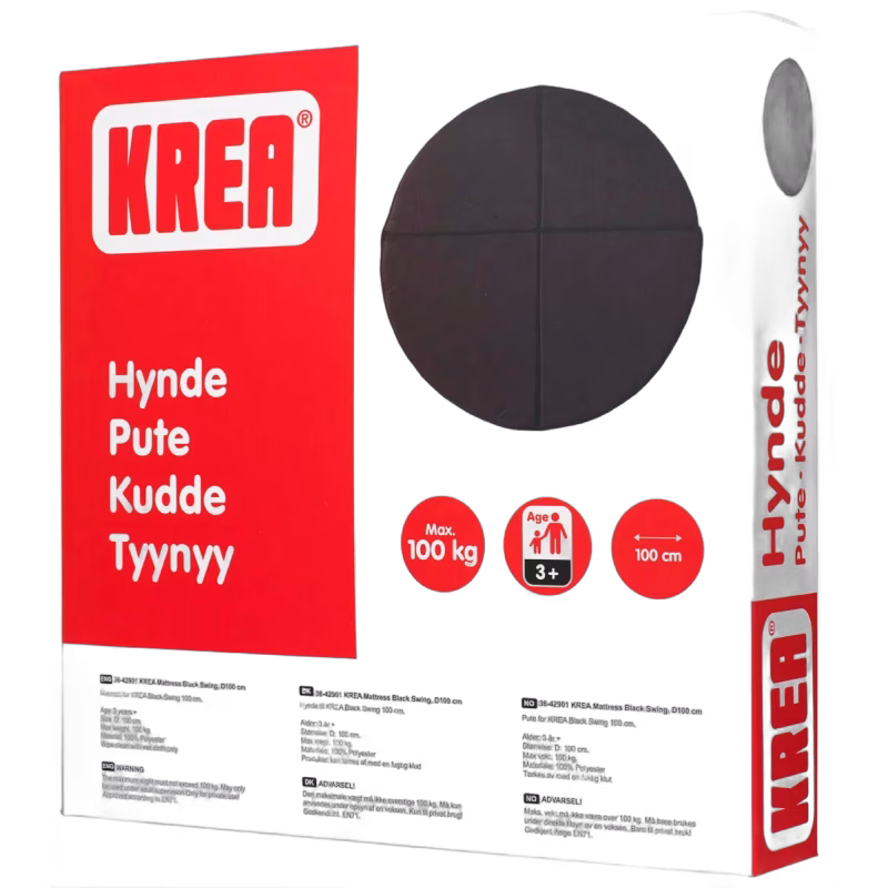 KREA Gungmadrass,  D100 Cm Svart