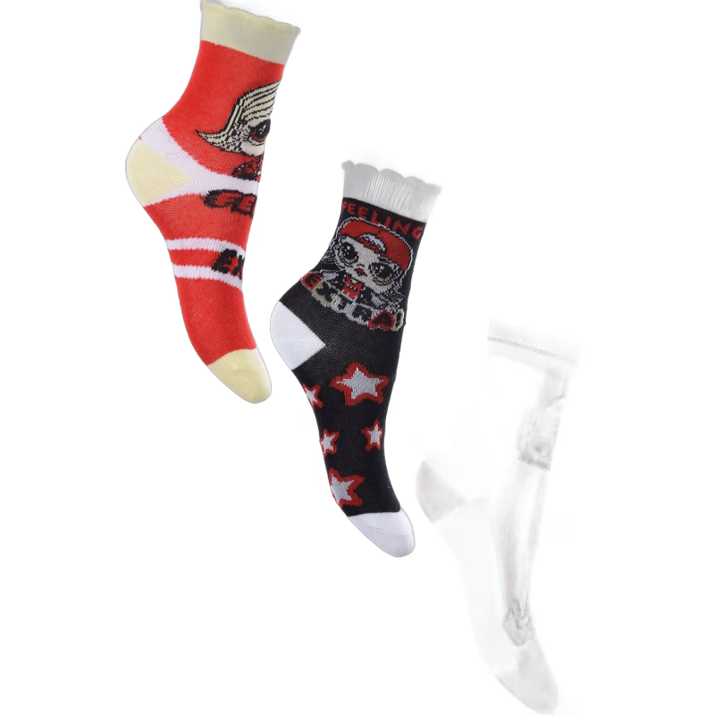 L.O.L. Surprise! Strumpor 3-pack, Röda, 23-26