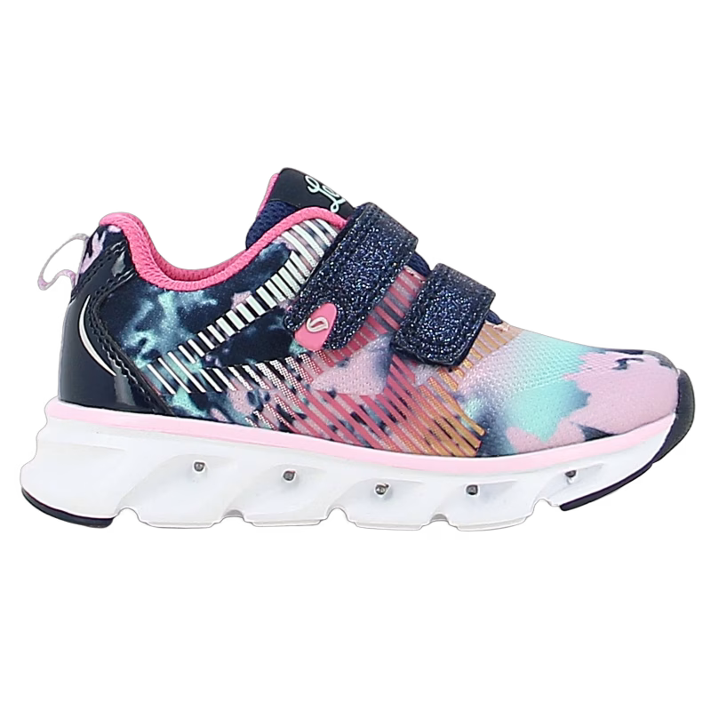 Leaf Skalka Blinkande Sneakers, Marinblå/Rosa, 23