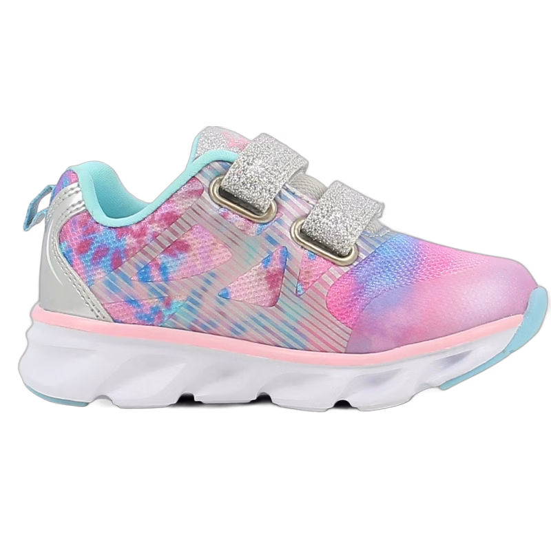 Leaf Skalka Blinkande Sneakers, Silver/Rosa, 23