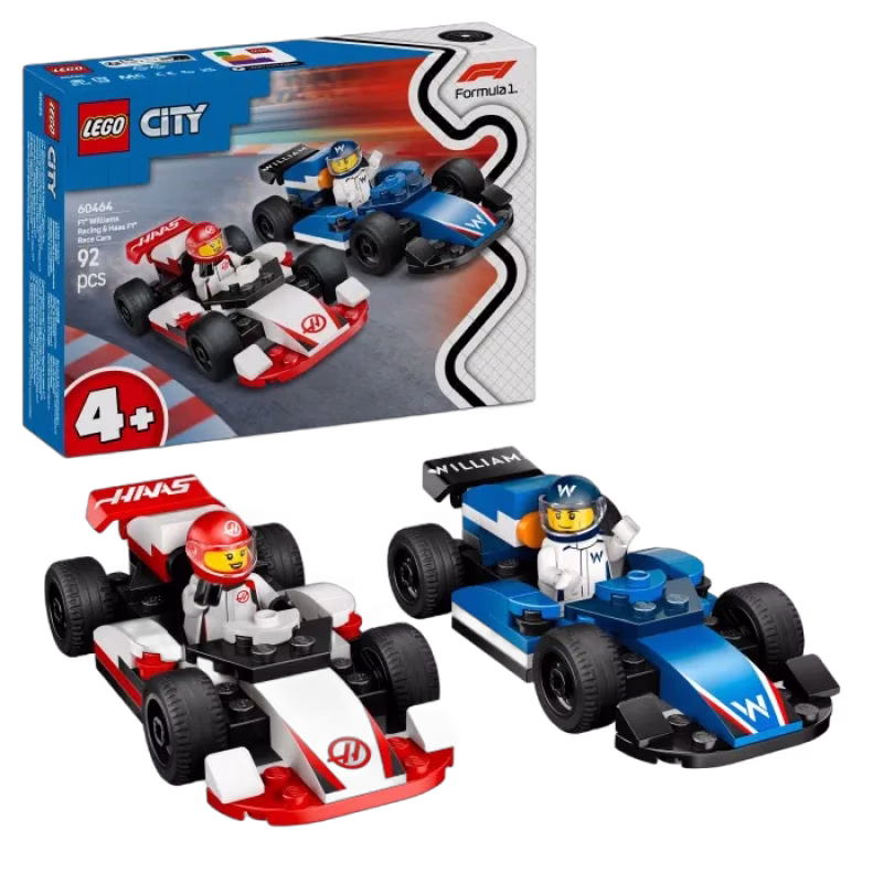 LEGO City 60464 F1 Williams Racing & Haas F1 racerbilar