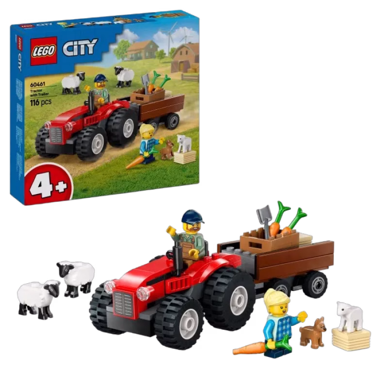 LEGO City Great Vehicles 60461 Röd jordbrukstraktor med släp och får