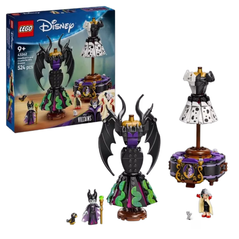 LEGO Disney Classic 43262 Maleficents och Cruella De Vils klänningar