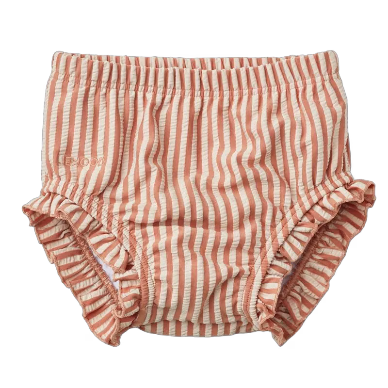 Liewood badbyxa Mila stl 56/62, rand rosa/sand