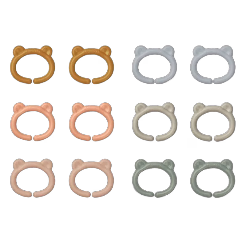 Liewood barnvagnsringar Benedict 12-pack, golden caramel mix