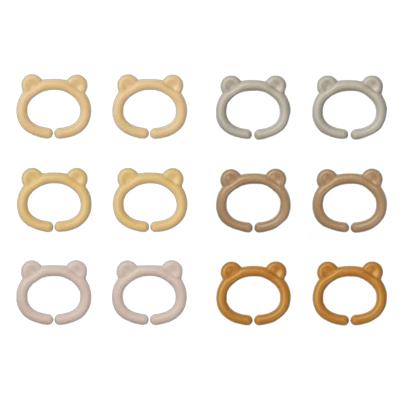 Liewood barnvagnsringar Benedict 12-pack, safari multi mix