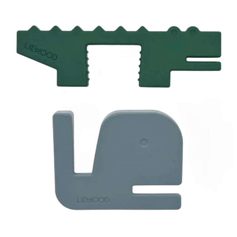 Liewood Bjarke Dörrstopp 2-Pack (Whale Blue/ Garden Green)