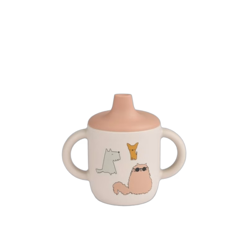 Liewood drickpipsmugg spillfri Neil silikon, cats and dogs