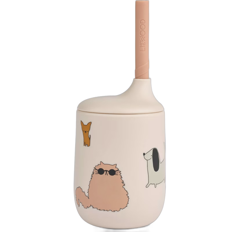 Liewood Ellis Sugrörsmugg Cats and Dogs (Sandy)