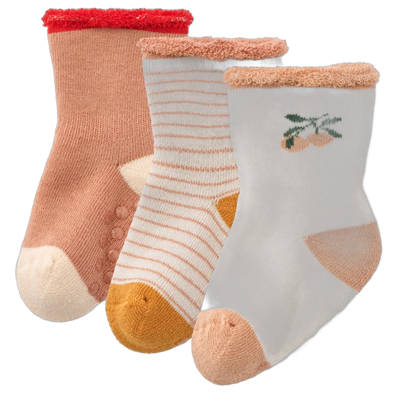 LIEWOOD Eloy Strumpor Baby 3-pack, Peach/Sandy mix, 25-28