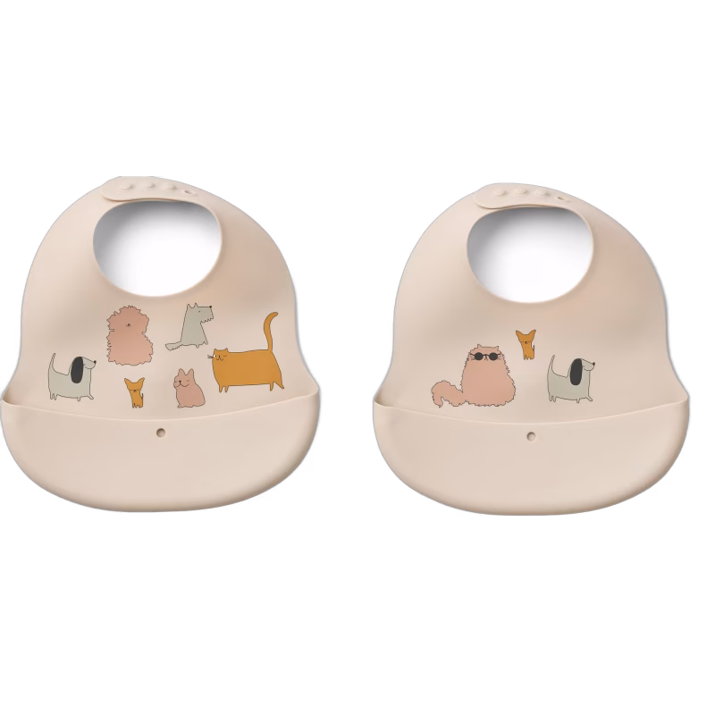 Liewood Ember Haklapp 2-pack Cats and Dogs (Sandy)