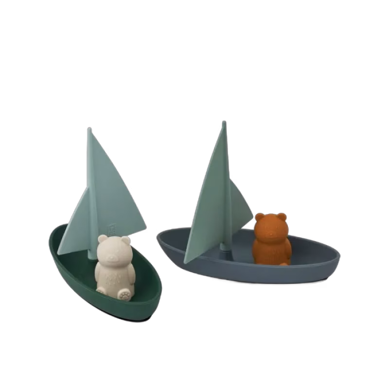 Liewood Ensley Badleksaker Båtar 2-pack Mr Bear (Whale Blue Mix)
