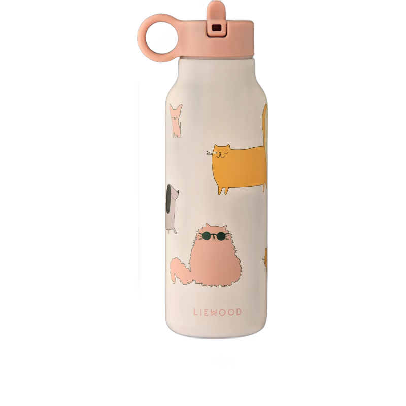 Liewood Falk Vattenflaska 350 ml Cats and Dogs (Sandy)