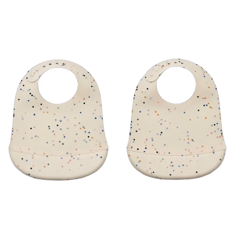 Liewood haklapp silikon Tilda 2-pack, splash dots/snäckor