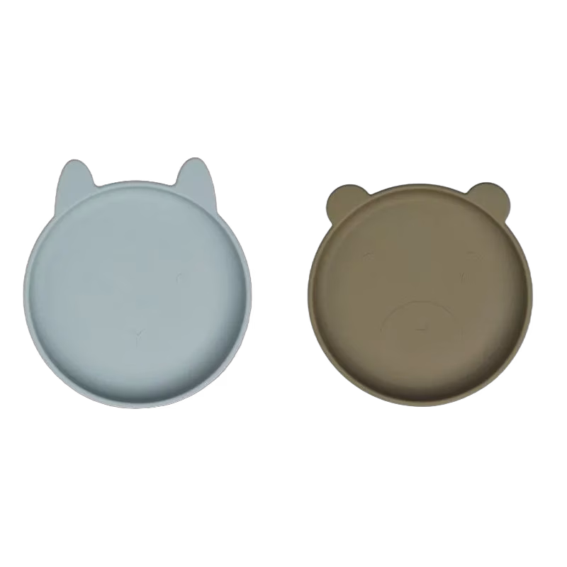 Liewood silikontallrik Olivia 2-pack, blue fog/khaki mix