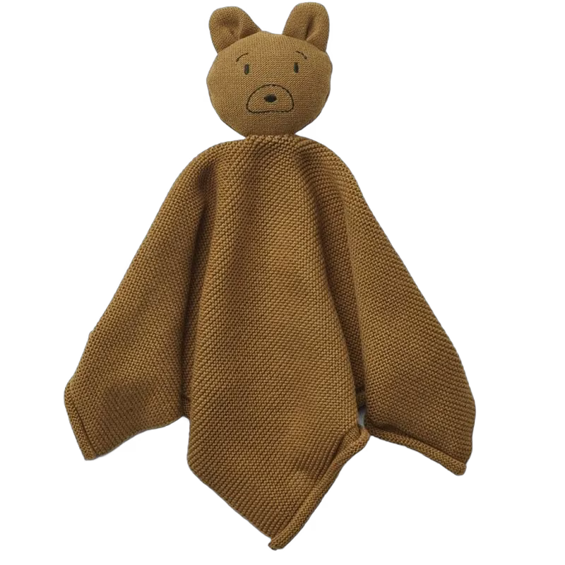 Liewood snuttefilt stickad Milo, Mr bear golden caramel