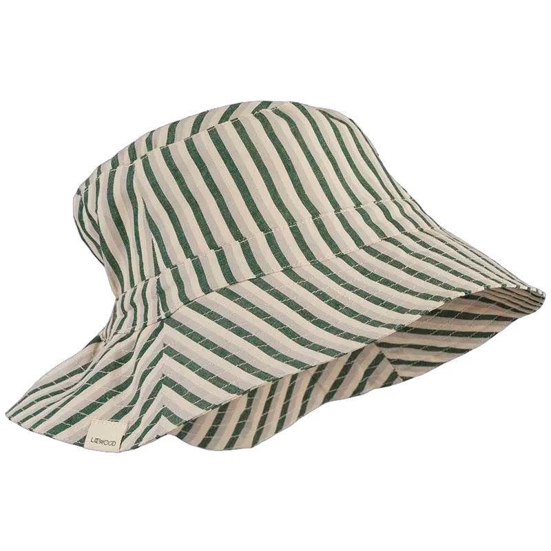 Liewood solhatt Sander stl 6-9 mån, stripe green/sandy/dove, 6-9 mån