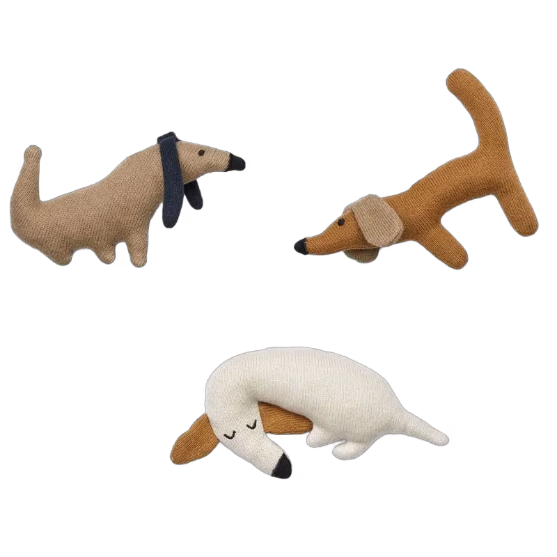 Liewood stickade djur Carson 3-pack, dog multi mix