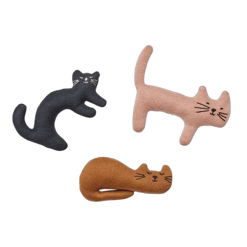 Liewood stickade djur Carson 3-pack, miauw multi mix