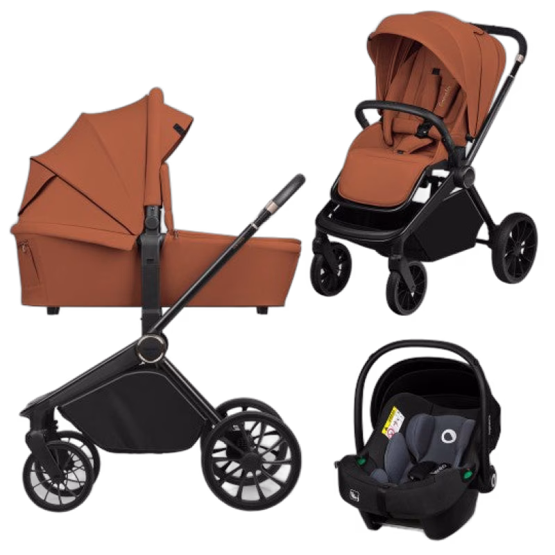 Lionelo MIKA Plus 3-in-1 Duovagn, Brown Rust