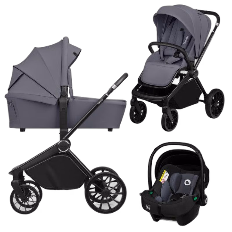 Lionelo MIKA Plus 3-in-1 Duovagn, Grey Stone