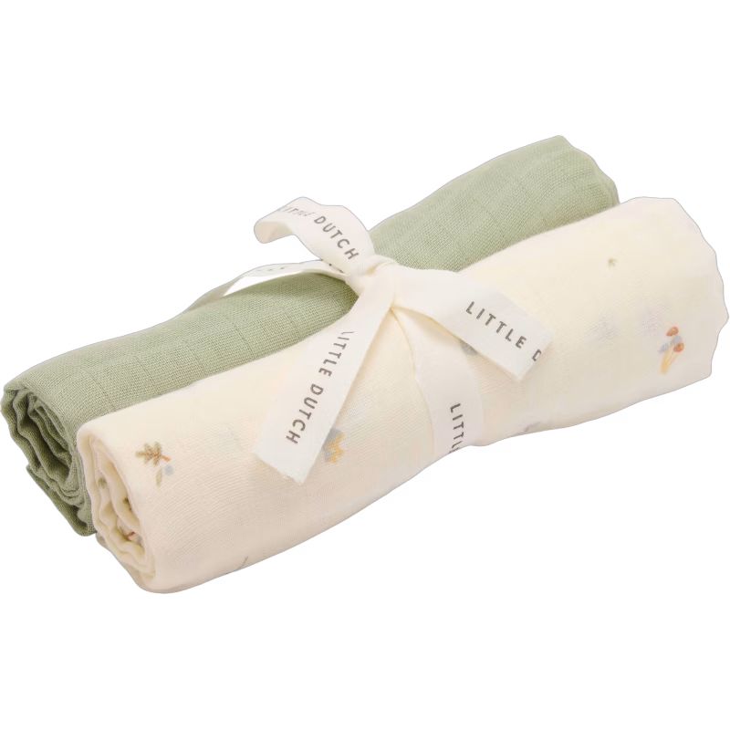 Little Dutch Forest Treasures &  Sage Muslinfiltar 2-Pack, Vit
