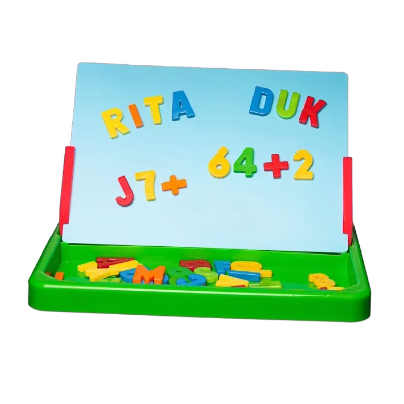 Magnettavla med bokstäver och siffror