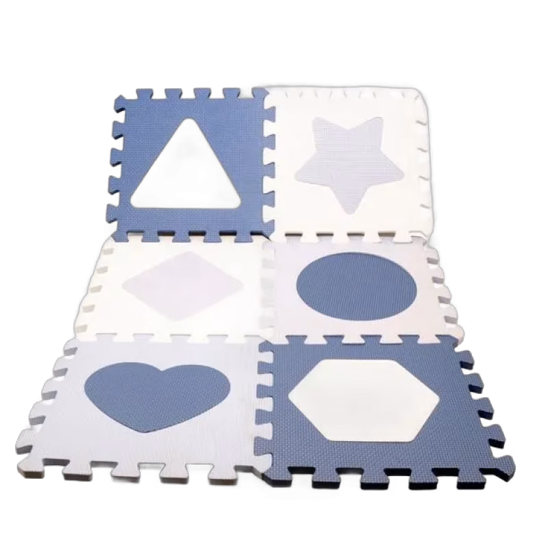 Magni Pusselmatta med former (Blå/grå)