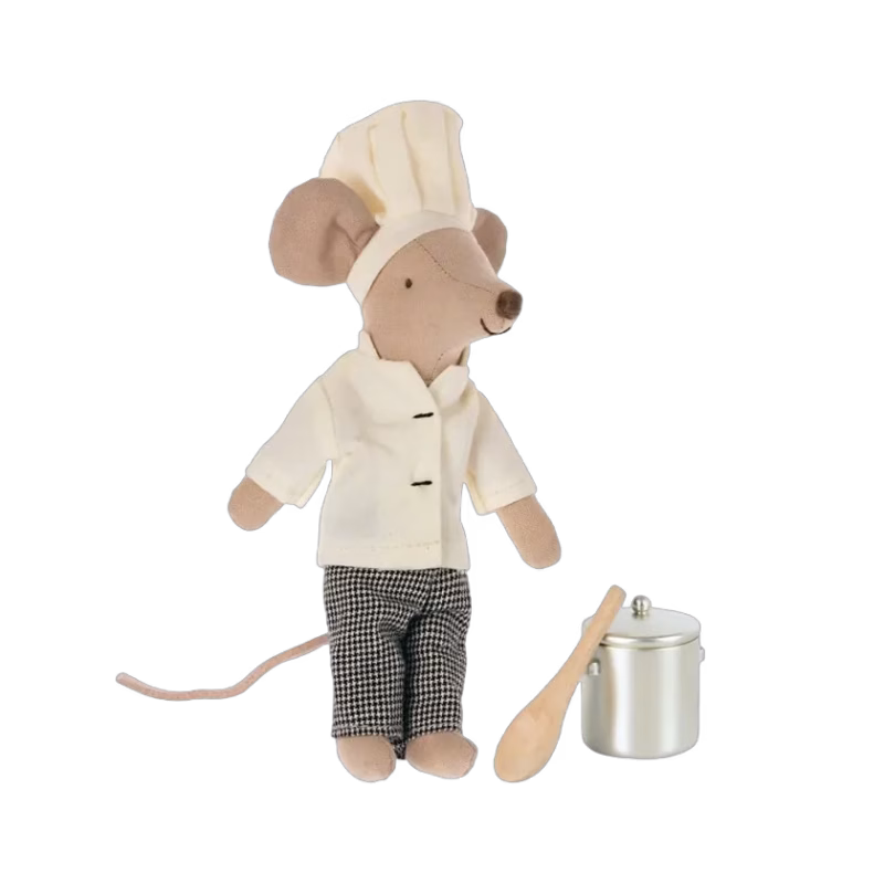 Maileg Kockmus med soppkanna och sked