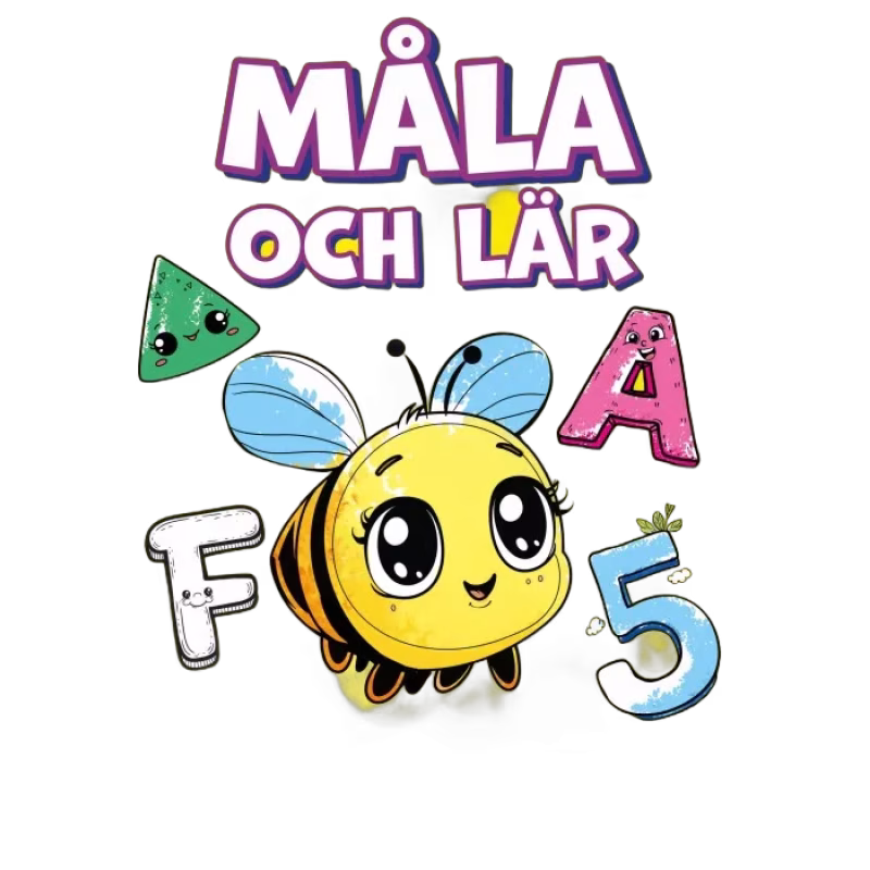 Måla och lär Bokstäver siffror djur former