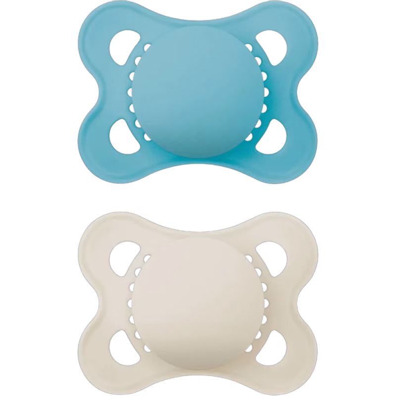 Mam Napp original 0-6m silikon 2-pack Blå