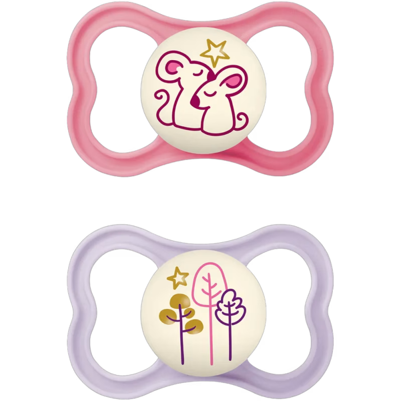 Mam Napp Silikon Air Night 2-pack Rosa