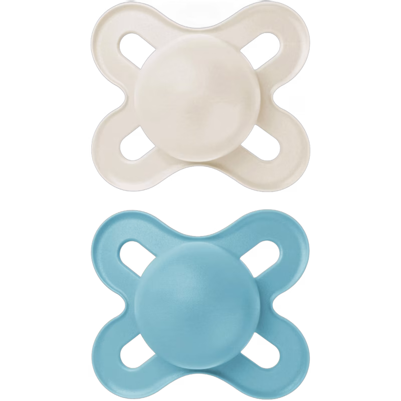 MAM Original Start Silikon Napp 0-2m 2-pack, Blå/Neutral