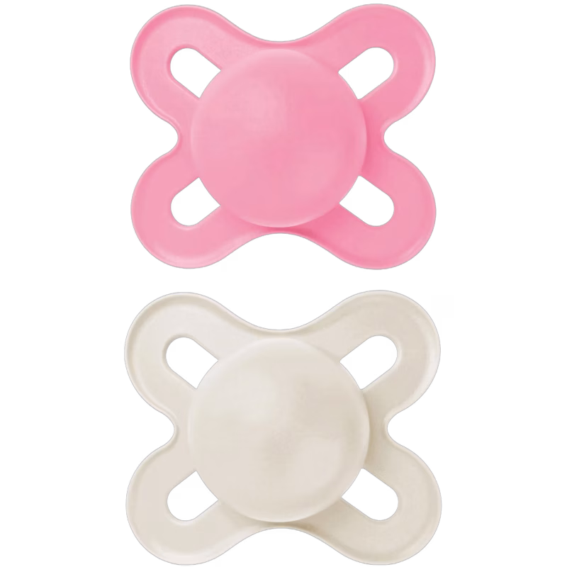 MAM Original Start Silikon Napp 0-2m 2-pack, Rosa/Neutral