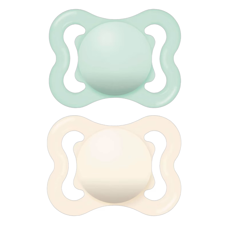 MAM Supreme Silikon Napp 0-6m 2-pack, Neutral/Blå