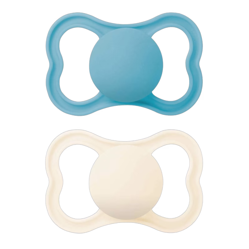 MAM Supreme Silikon Napp 6-16m 2-pack, Neutral/Blå