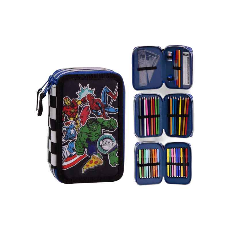 Marvel Avengers Trippelpennfodral, Checkered