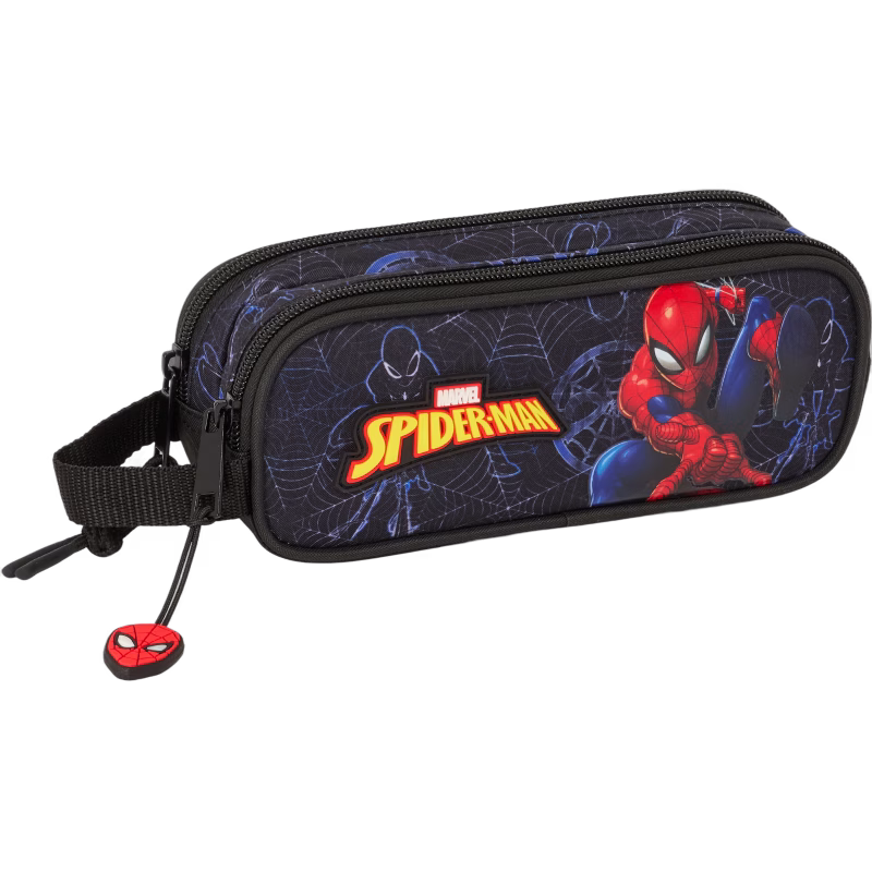Marvel Spider-Man Dubbelpennfodral Attack, Svart/Blå