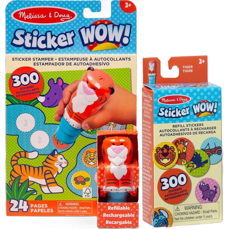 Melissa &  Doug Sticker WOW! Set med Tigertema