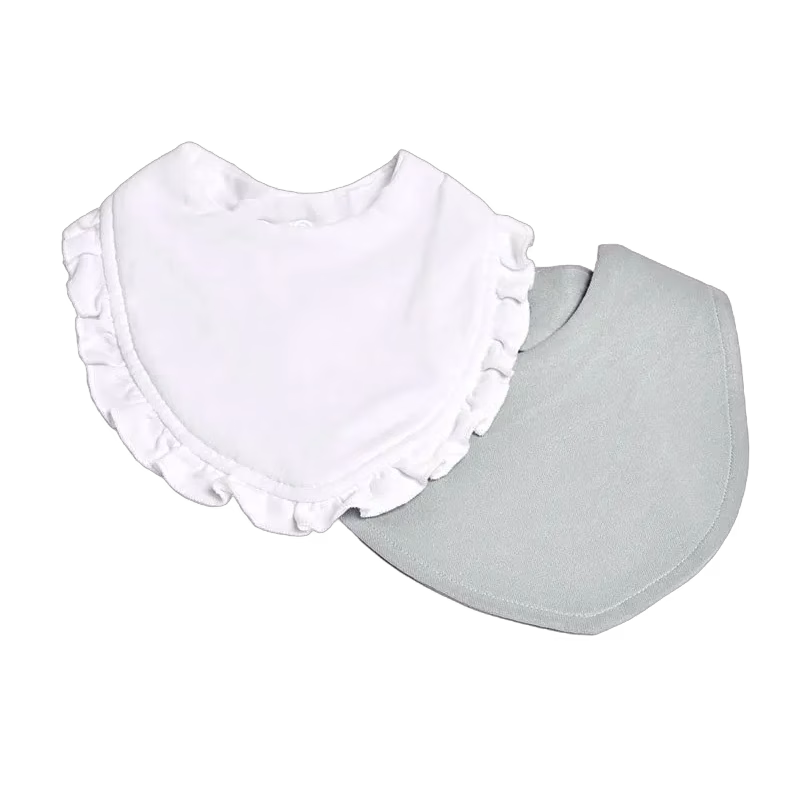 Mini Dreams bib 2-pack volang+slät, grön/vit