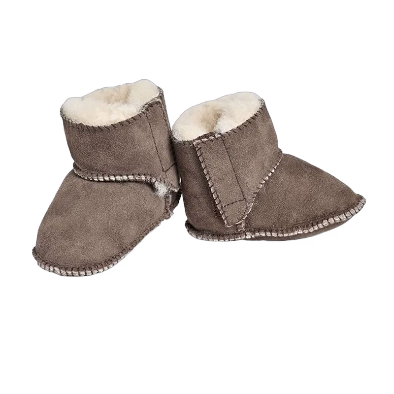 Mini Dreams fårskinnstossor baby 6-12 mån, brun