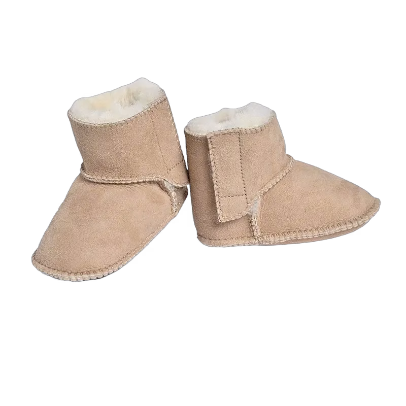 Mini Dreams fårskinnstossor baby 6-12 mån, sand