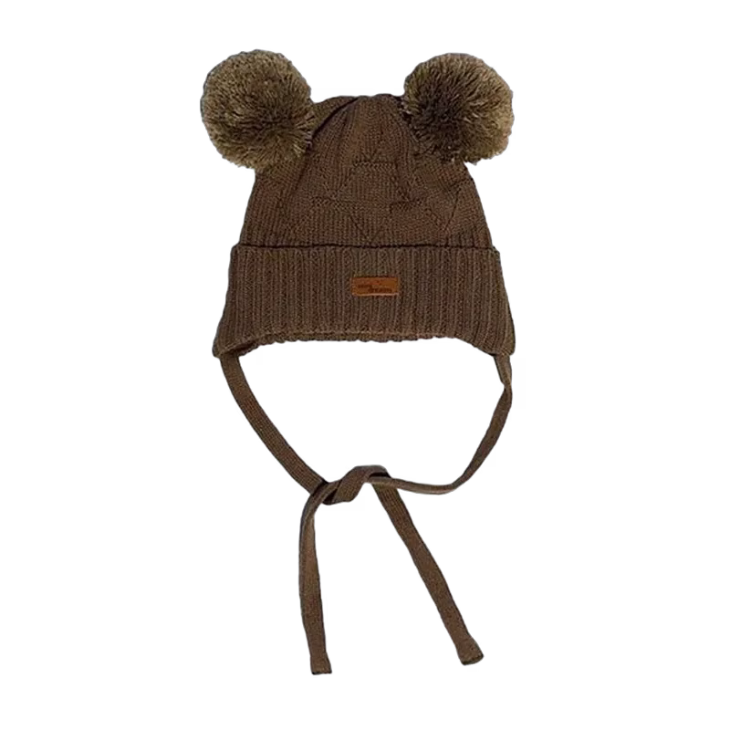 Mini Dreams mössa Pom Pom 0-6 mån, brown